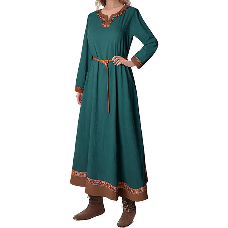 WorldNorse Viking Woven Trimmed Tied Costume Dress - image 6