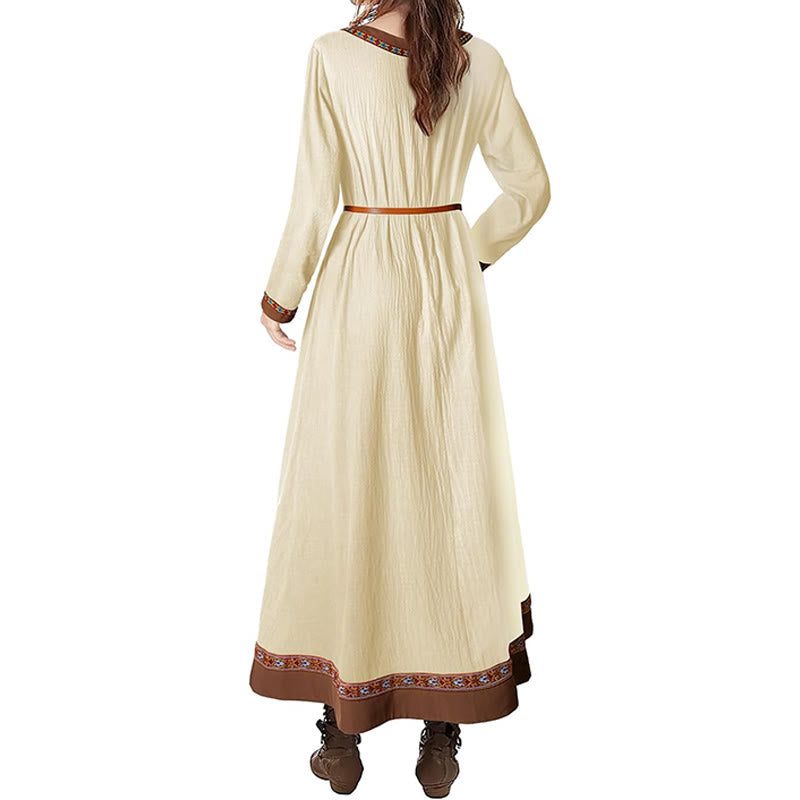 WorldNorse Viking Woven Trimmed Tied Costume Dress - image 2