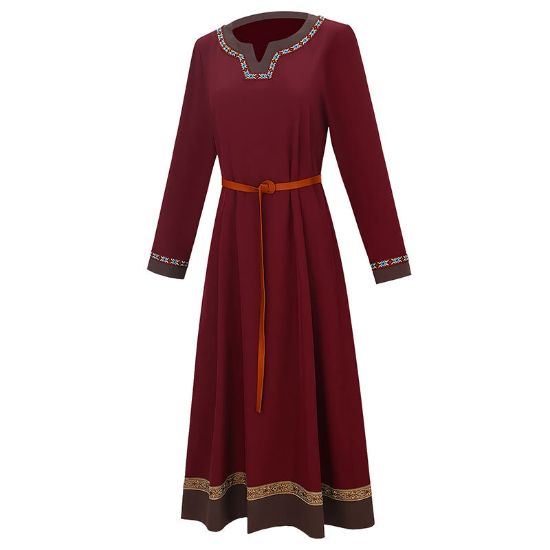 WorldNorse Viking Woven Trimmed Tied Costume Dress - image 16