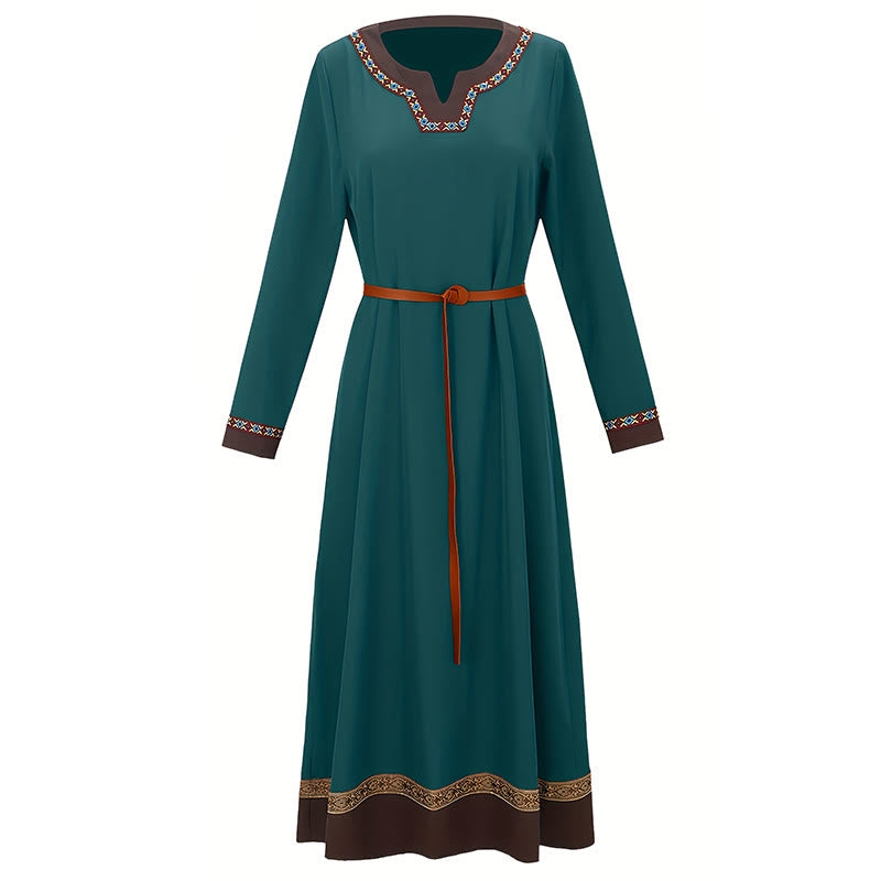 WorldNorse Viking Woven Trimmed Tied Costume Dress - image 9