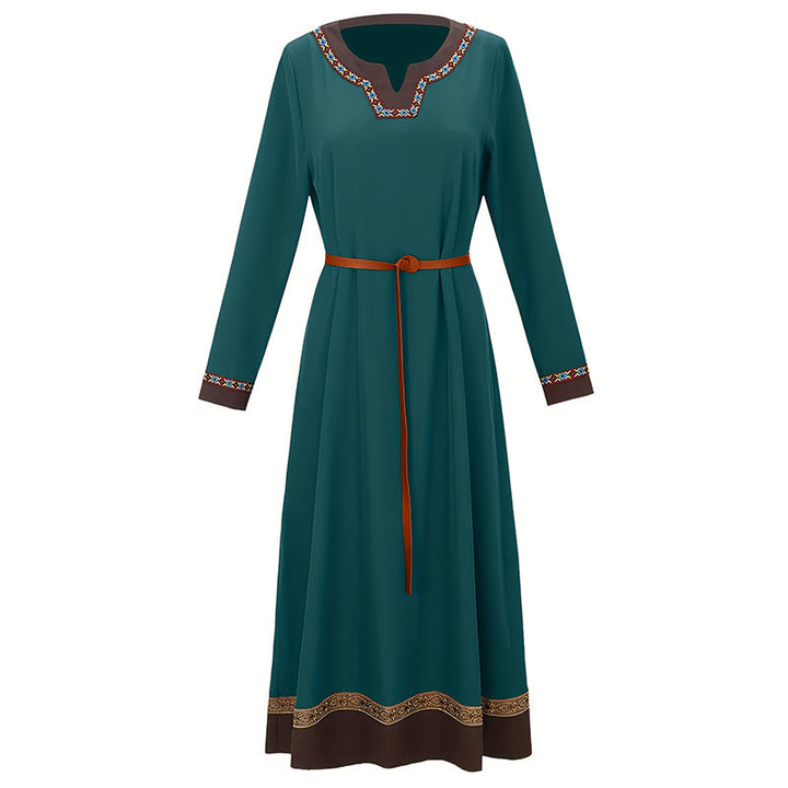 WorldNorse Viking Woven Trimmed Tied Costume Dress - image 9