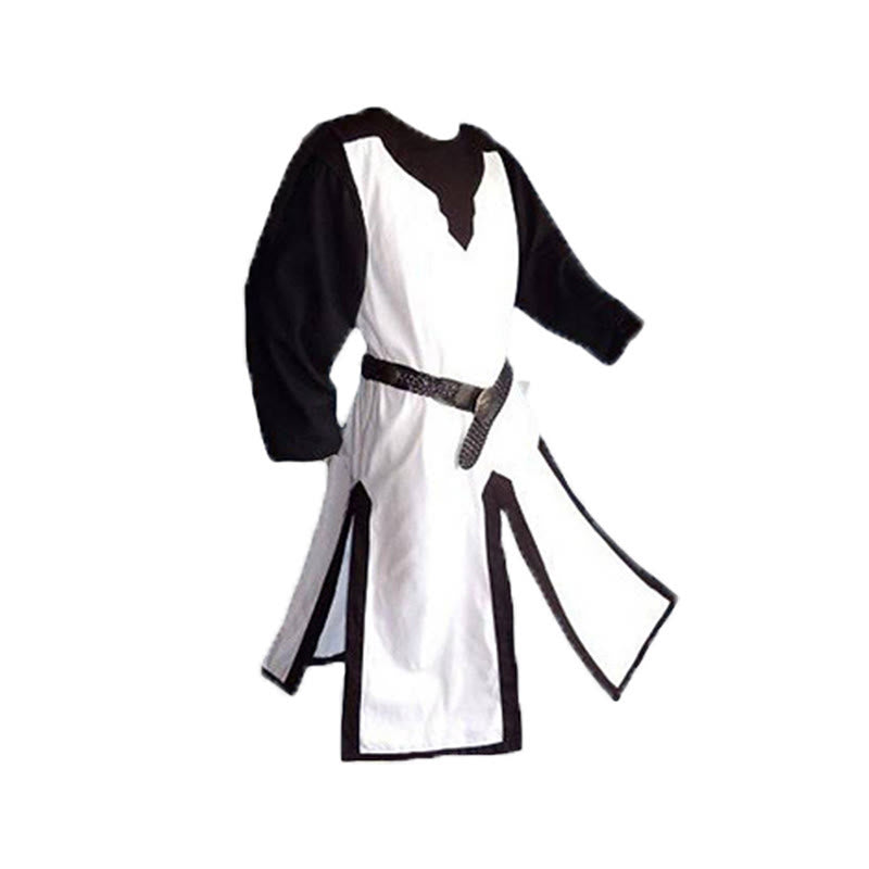 WorldNorse Norse Split Hem Woven Tunic Costume Robe - White & Black - US/UK/AU46，EU56 (3XL) - image 18