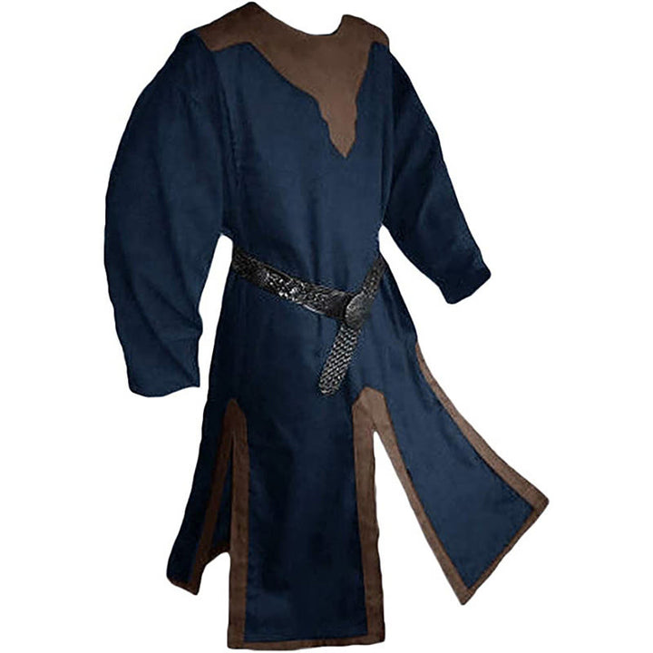 WorldNorse Norse Split Hem Woven Tunic Costume Robe - Blue & Brown - US/UK/AU46，EU56 (3XL) - image 0