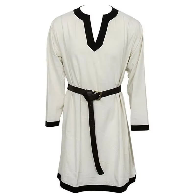 WorldNorse Viking Contrast Trim Girdled Costume Robe - White - US/UK/AU44，EU54 (2XL) - image 0