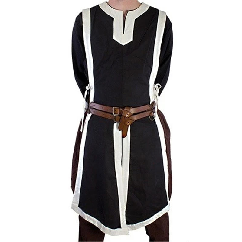 WorldNorse Norse Placket Split Tied Tabard Costume Robe - Black & White - US/UK/AU48，EU58 (4XL) - image 2