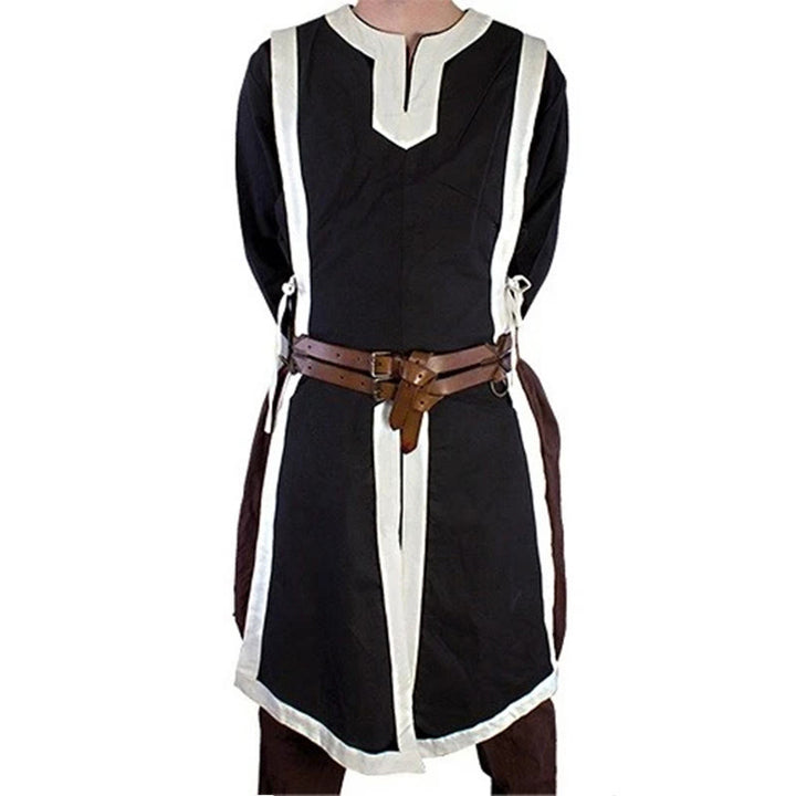 WorldNorse Norse Placket Split Tied Tabard Costume Robe - Black & White - US/UK/AU48，EU58 (4XL) - image 2