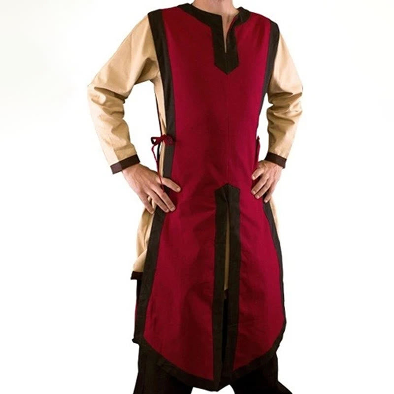 WorldNorse Norse Placket Split Tied Tabard Costume Robe - Wine Red & Black - US/UK/AU48，EU58 (4XL) - image 3