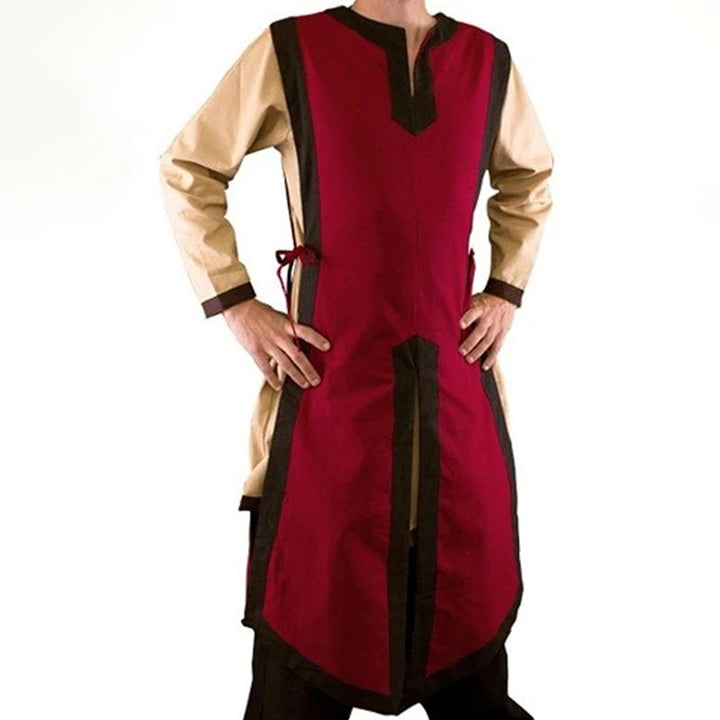 WorldNorse Norse Placket Split Tied Tabard Costume Robe - Wine Red & Black - US/UK/AU48，EU58 (4XL) - image 3