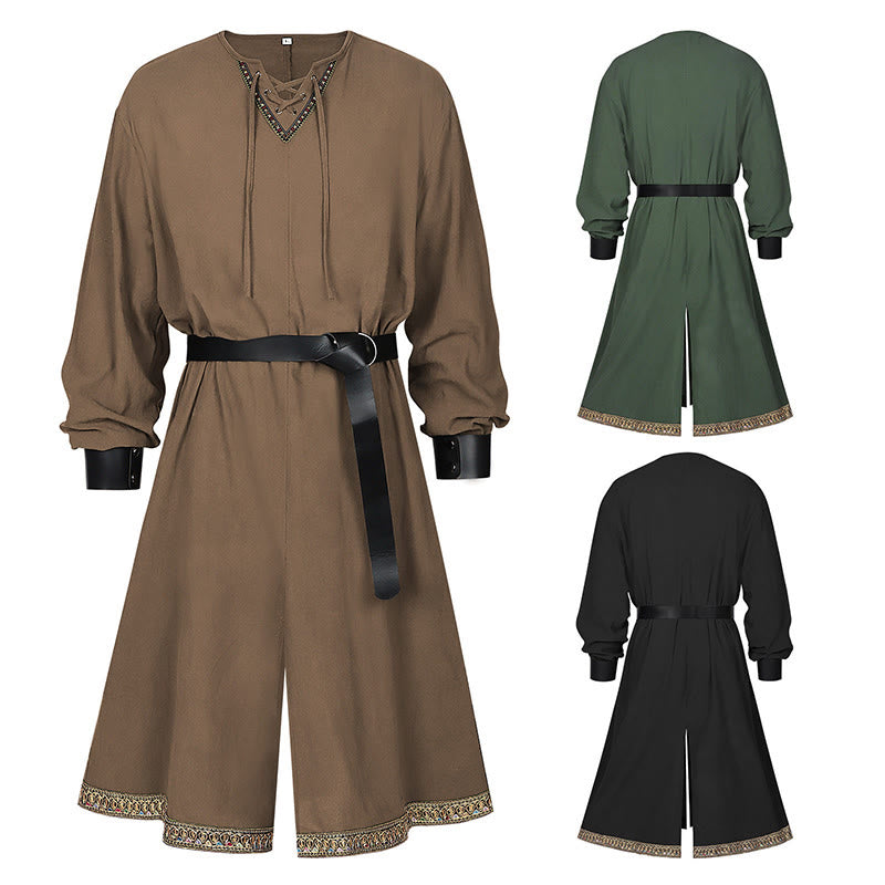 WorldNorse Woven Trimmed Tied Costume Robe - Brown - US/UK/AU44，EU54 (2XL) - image 0