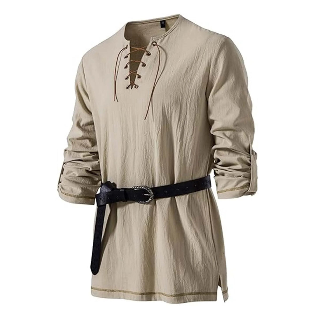 WorldNorse Stitched Hem Girdled Tunic Costume Shirt - image 2