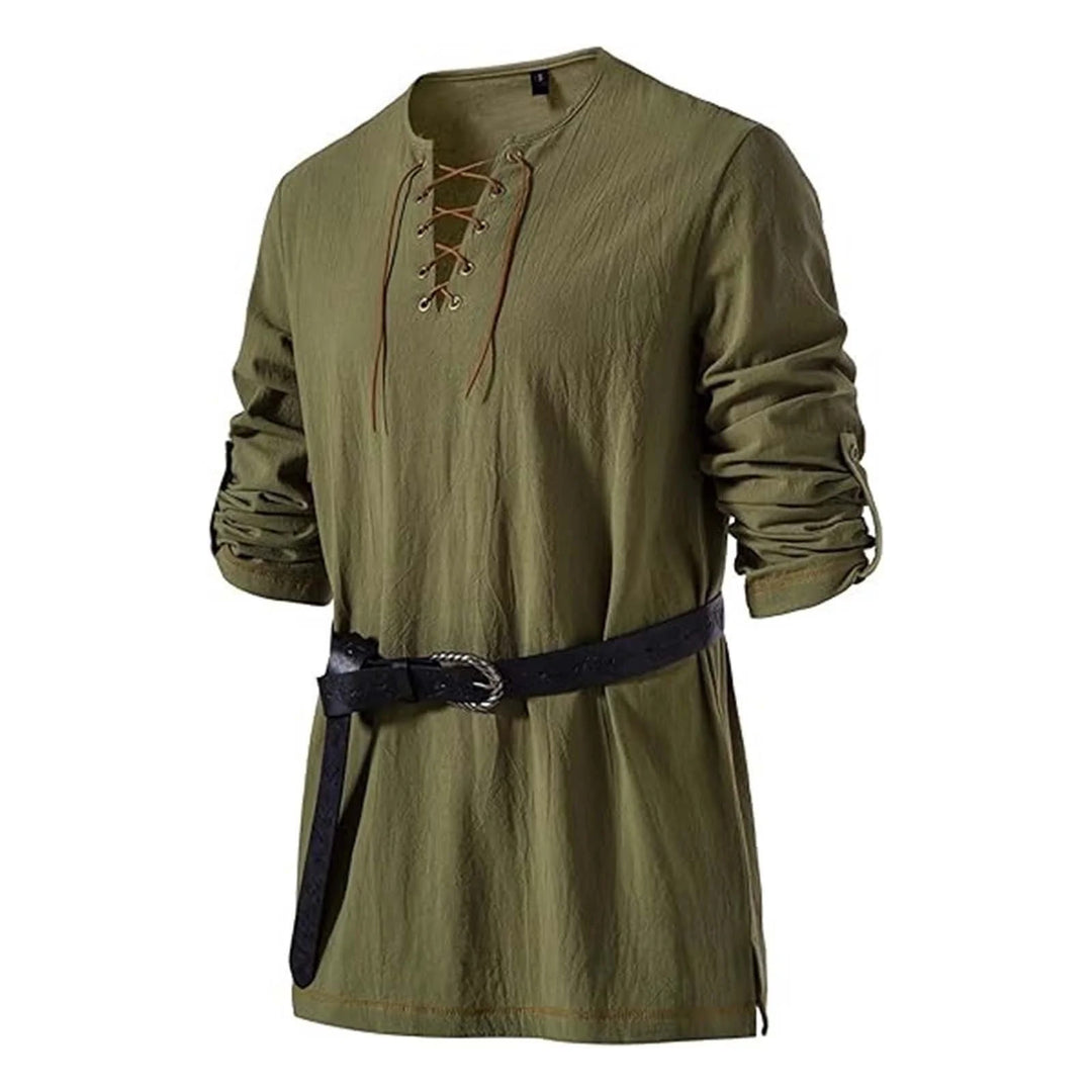 WorldNorse Stitched Hem Girdled Tunic Costume Shirt - image 11
