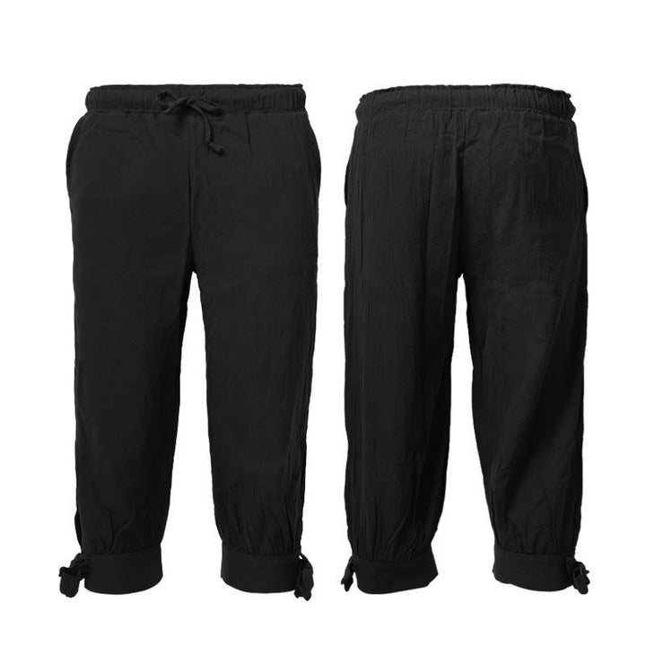 WorldNorse Textured Cropped Tie Cuff Trousers Costume Pant - Black - US/UK/AU46，EU56 (3XL) - image 5