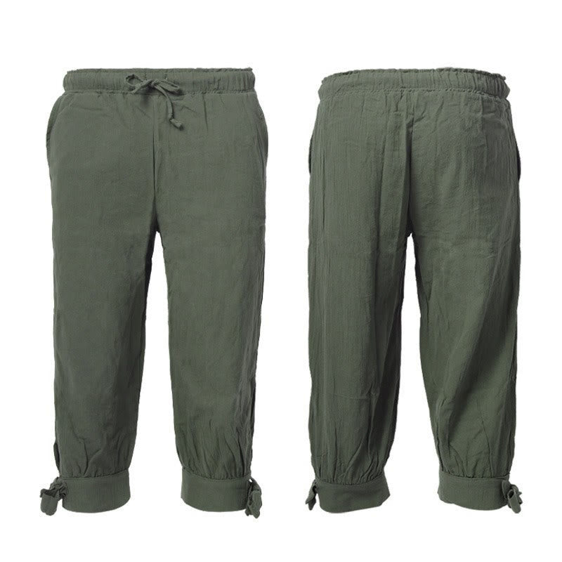 WorldNorse Textured Cropped Tie Cuff Trousers Costume Pant - Green - US/UK/AU46，EU56 (3XL) - image 1