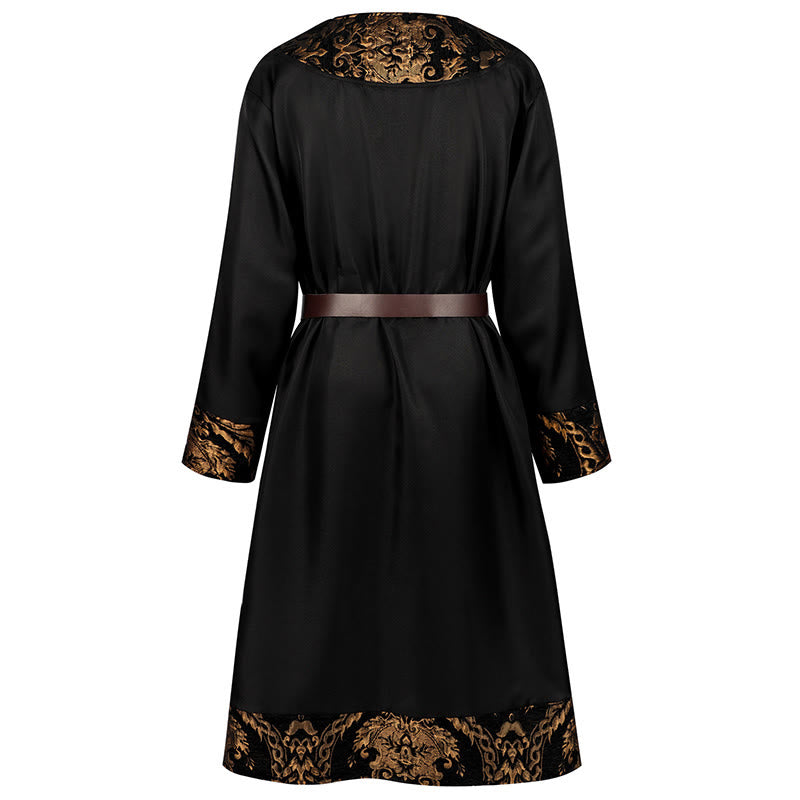 WorldNorse Viking Regal Gold Brocade Trimmed Tunic Costume Robe - image 5