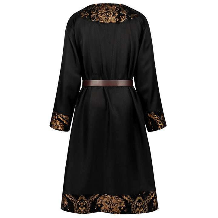 WorldNorse Viking Regal Gold Brocade Trimmed Tunic Costume Robe - image 5