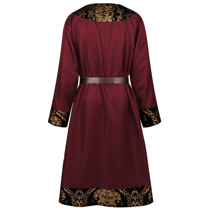 WorldNorse Viking Regal Gold Brocade Trimmed Tunic Costume Robe - image 11