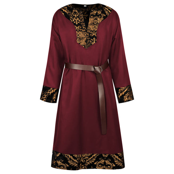 WorldNorse Viking Regal Gold Brocade Trimmed Tunic Costume Robe - Red - US/UK/AU44，EU54 (2XL) - image 6