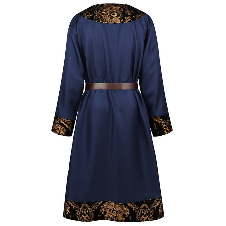 WorldNorse Viking Regal Gold Brocade Trimmed Tunic Costume Robe - image 17
