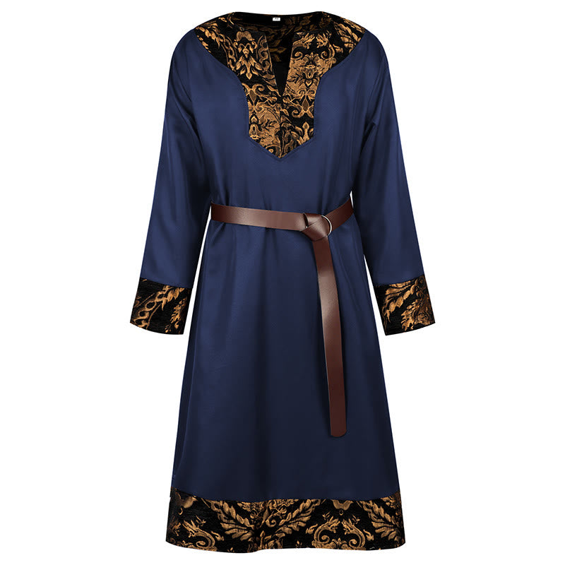 WorldNorse Viking Regal Gold Brocade Trimmed Tunic Costume Robe - Blue - US/UK/AU44，EU54 (2XL) - image 12