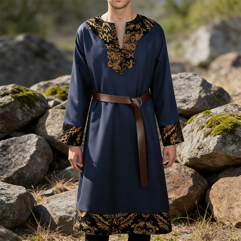 WorldNorse Viking Regal Gold Brocade Trimmed Tunic Costume Robe - image 13