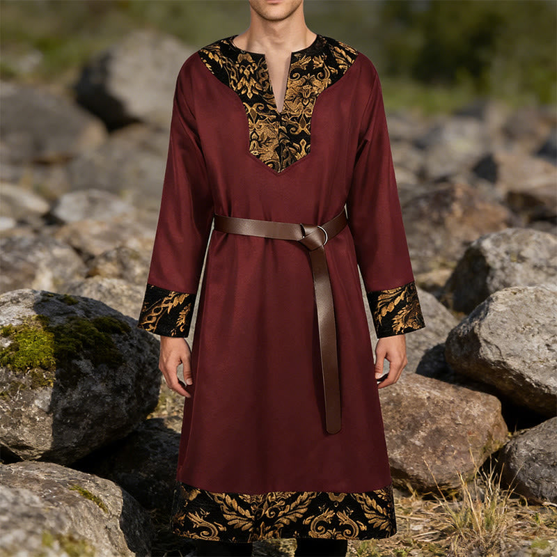 WorldNorse Viking Regal Gold Brocade Trimmed Tunic Costume Robe - image 7