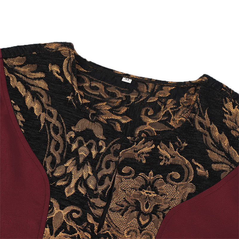 WorldNorse Viking Regal Gold Brocade Trimmed Tunic Costume Robe - image 8