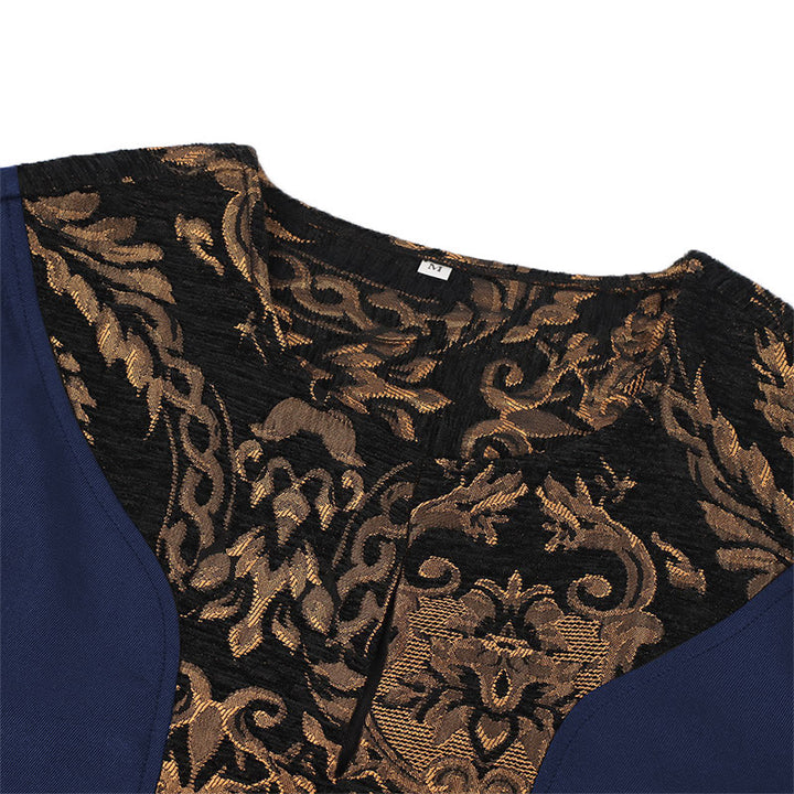 WorldNorse Viking Regal Gold Brocade Trimmed Tunic Costume Robe - image 14