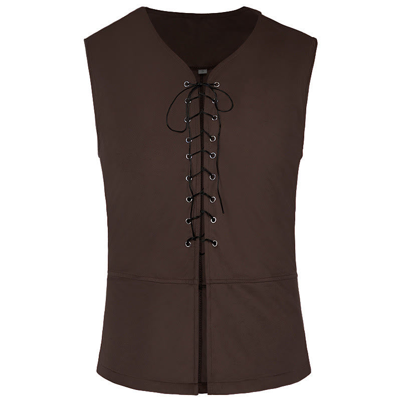 WorldNorse Norse Merchant Sash Tunic Vest Costume Set - Dark Brown Vest - US/UK/AU44，EU54 (2XL) - image 24