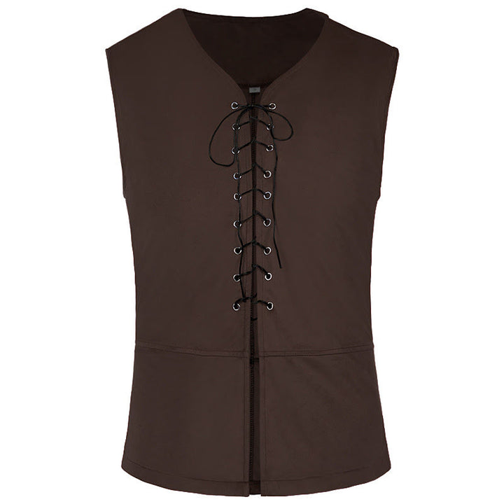 WorldNorse Norse Merchant Sash Tunic Vest Costume Set - Dark Brown Vest - US/UK/AU44，EU54 (2XL) - image 24