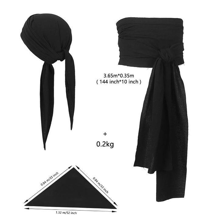 WorldNorse Norse Merchant Sash Tunic Vest Costume Set - Black Accessories - One Size - image 35