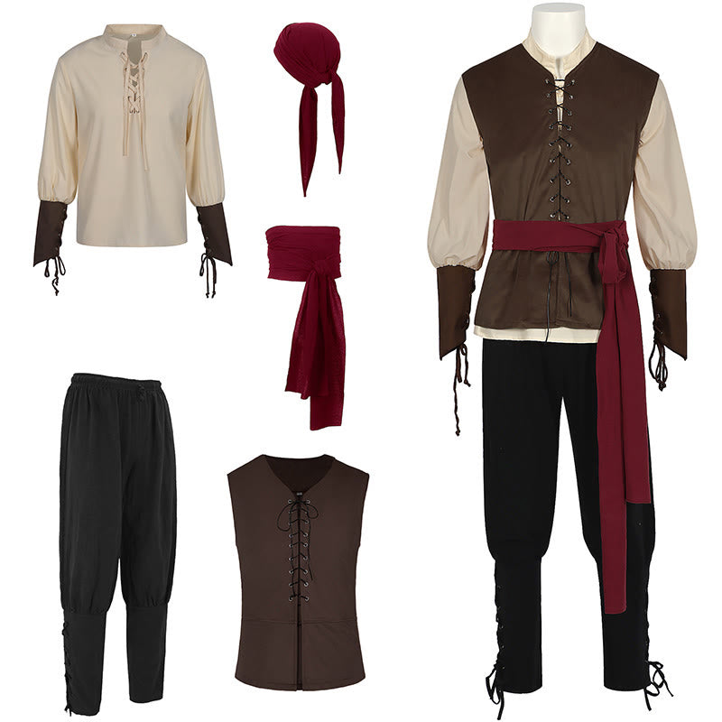 WorldNorse Norse Merchant Sash Tunic Vest Costume Set - image 0