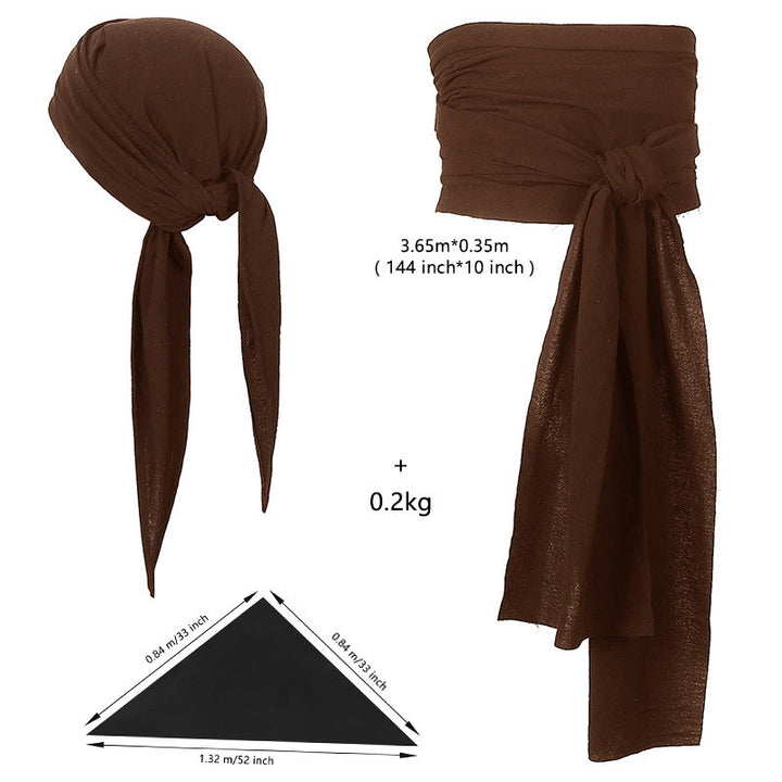 WorldNorse Norse Merchant Sash Tunic Vest Costume Set - Brown Accessories - One Size - image 46