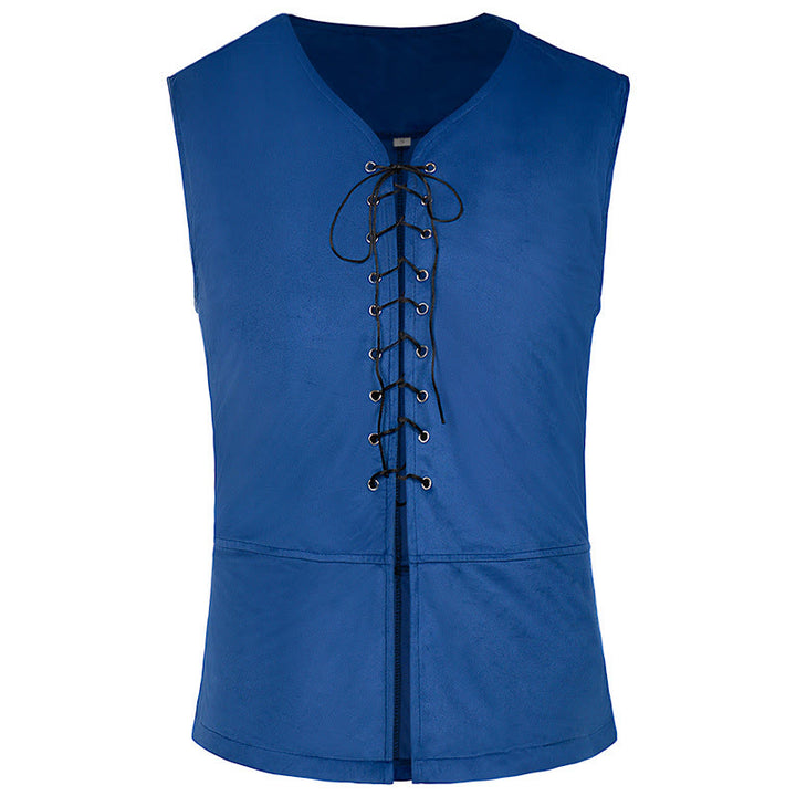 WorldNorse Norse Merchant Sash Tunic Vest Costume Set - Blue Vest - US/UK/AU44，EU54 (2XL) - image 15