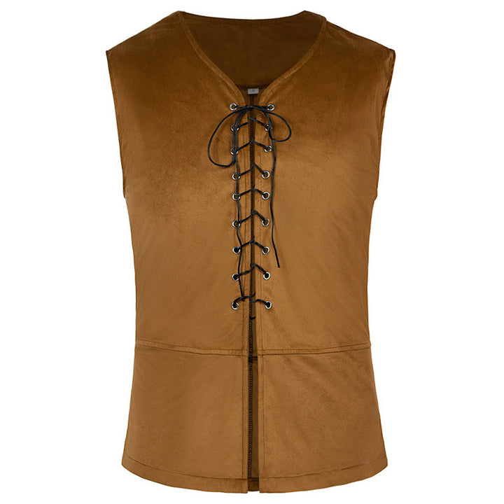 WorldNorse Norse Merchant Sash Tunic Vest Costume Set - Light Brown Vest - US/UK/AU44，EU54 (2XL) - image 23