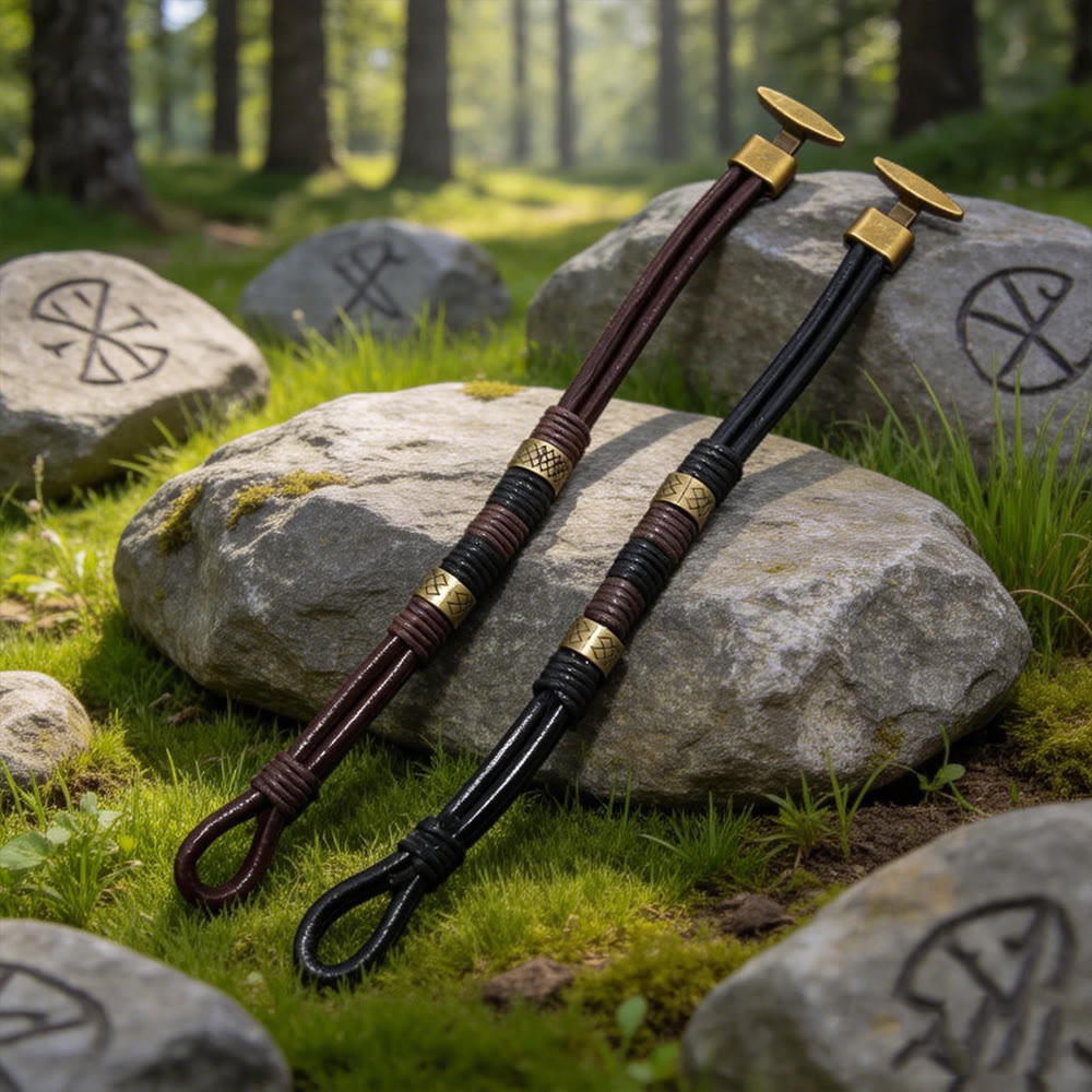 WorldNorse Nordic Braided Leather Voyager Bracelet - image 4