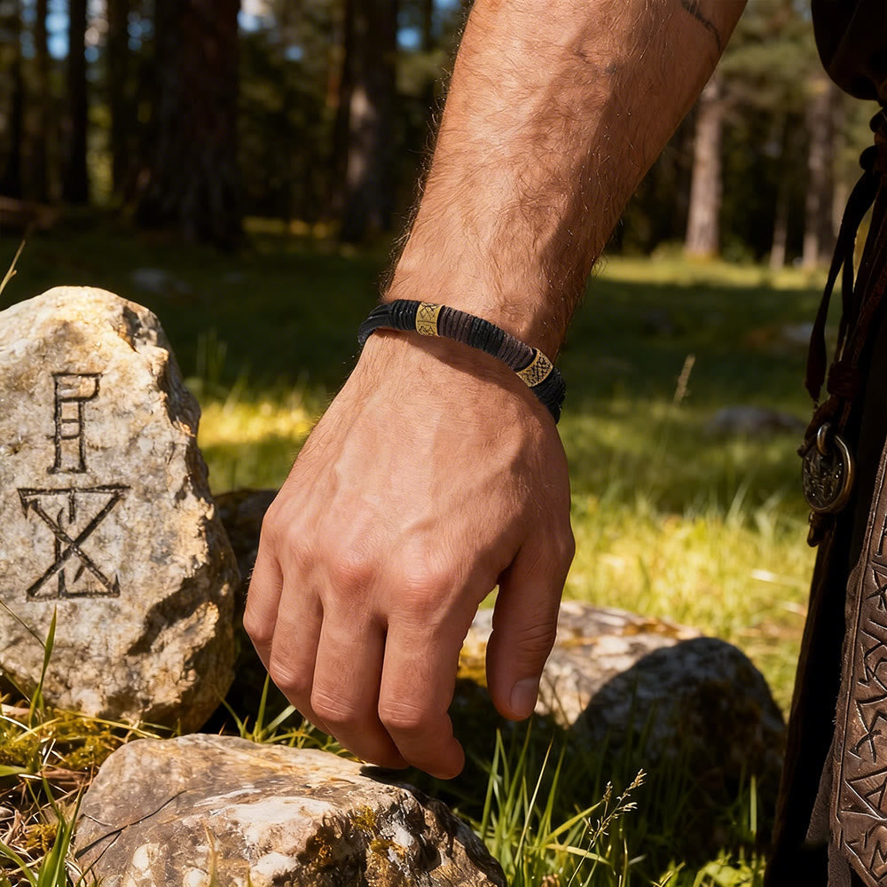 WorldNorse Nordic Braided Leather Voyager Bracelet - image 2