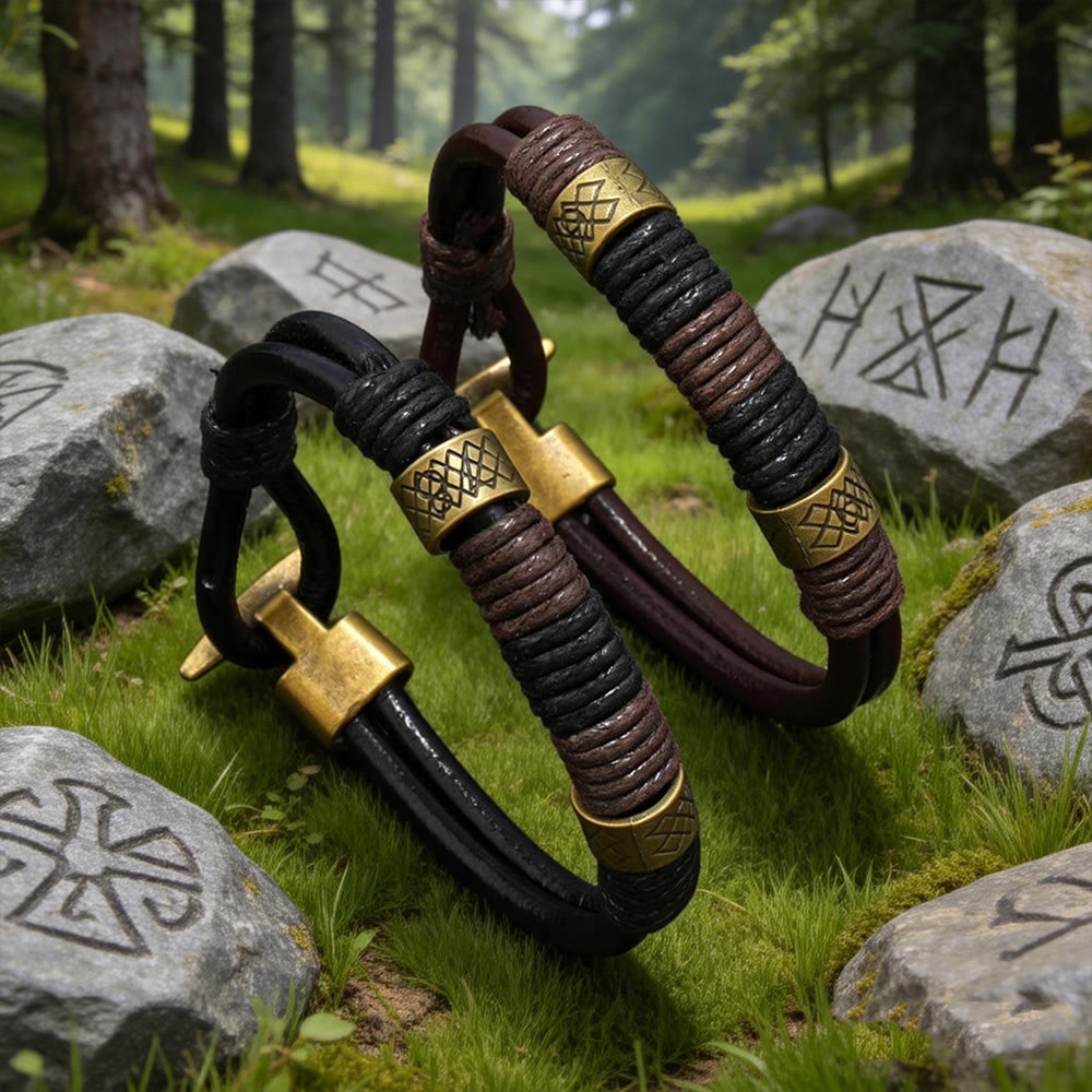 WorldNorse Nordic Braided Leather Voyager Bracelet - image 0