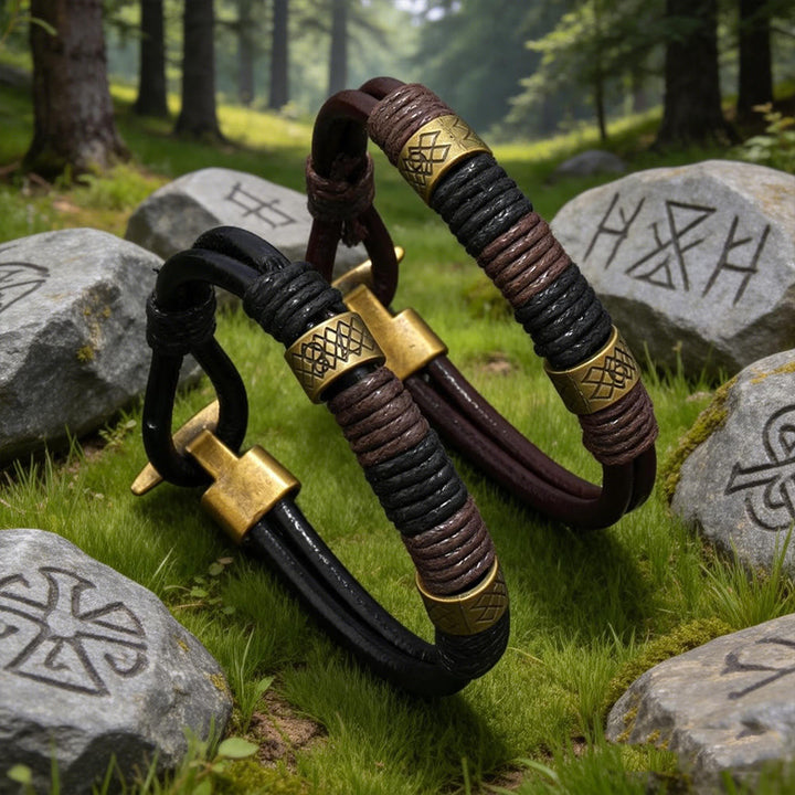 WorldNorse Nordic Braided Leather Voyager Bracelet - image 0