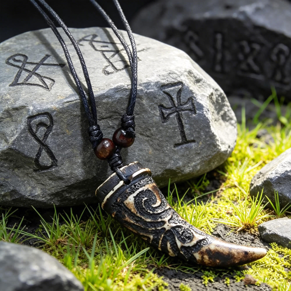 FREE Today: Wax Rope Resin Wolf Tooth Men's Necklace - Wolf - image 0