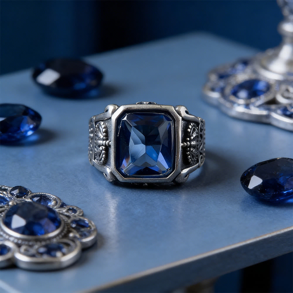 FREE Today: Midnight Blue Adorned Band Ring - Adjustable - image 0