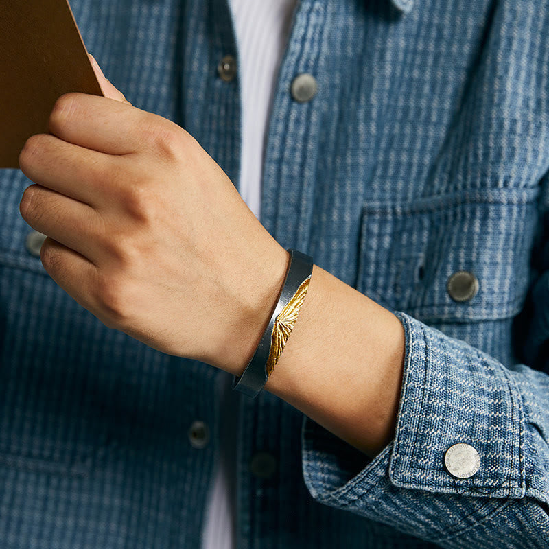 WorldNorse Handcrafted 999 Silver Gilded Ridge Antiqued Bracelet - image 1