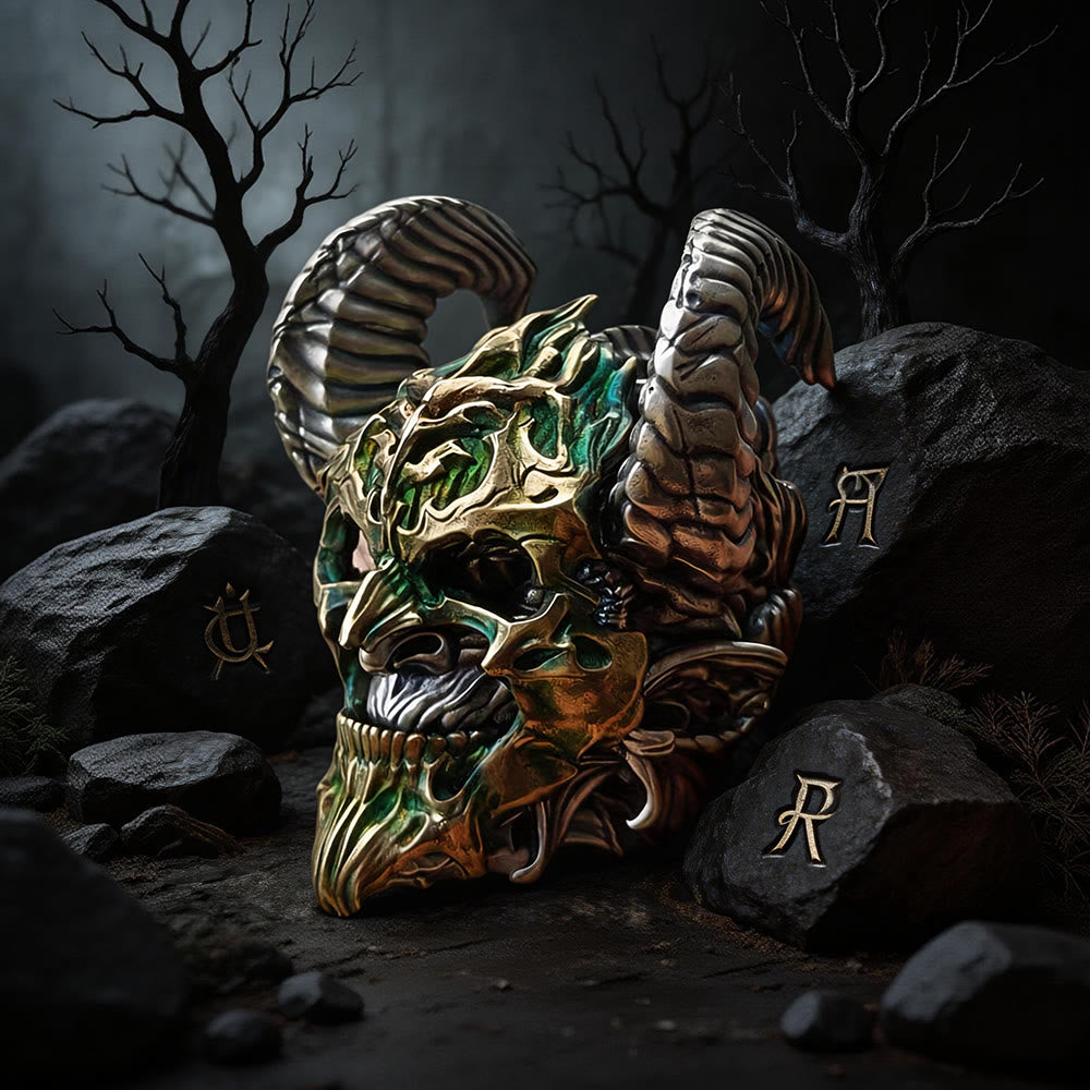 FREE Today: The King of Hell Demon - Horned with Colorful Mask Ring - US 13 - image 0
