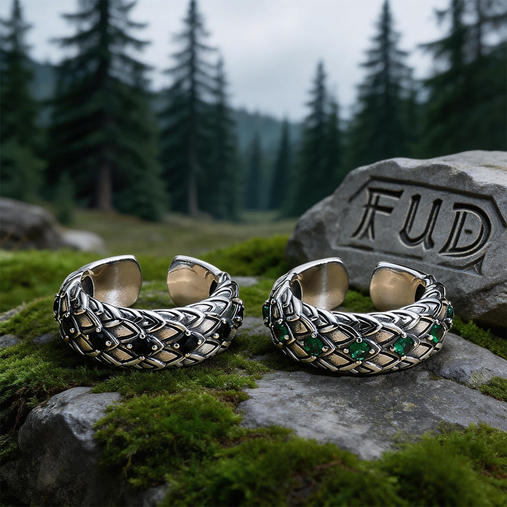 FREE Today: Retro Green Crystal Snake Scales Ring - image 0