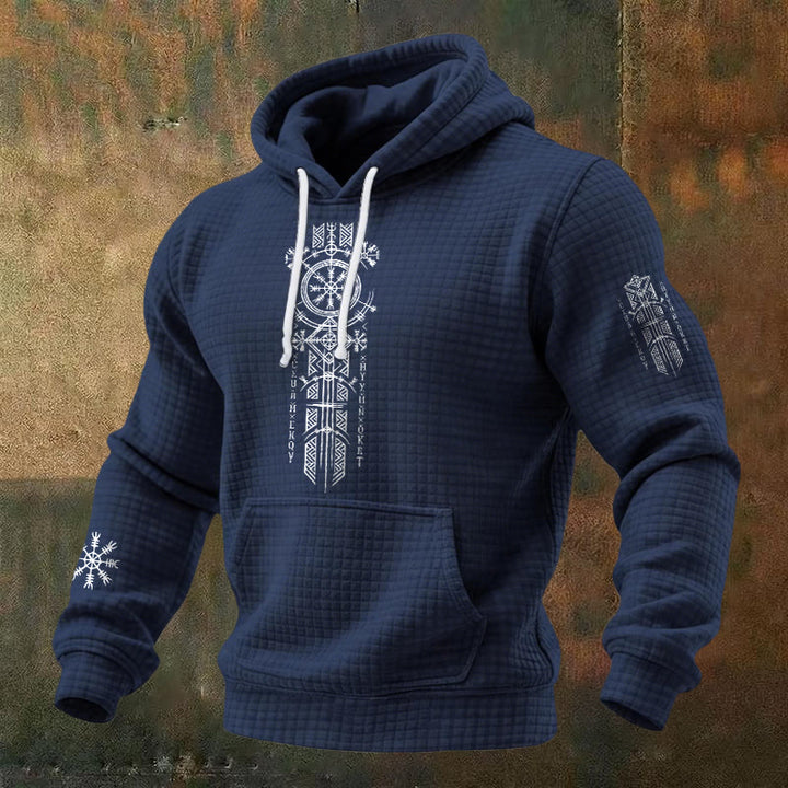 WorldNorse Viking Helm of Awe Staff Waffle Hoodie - Blue - US/UK/AU48，EU58 (4XL) - image 4