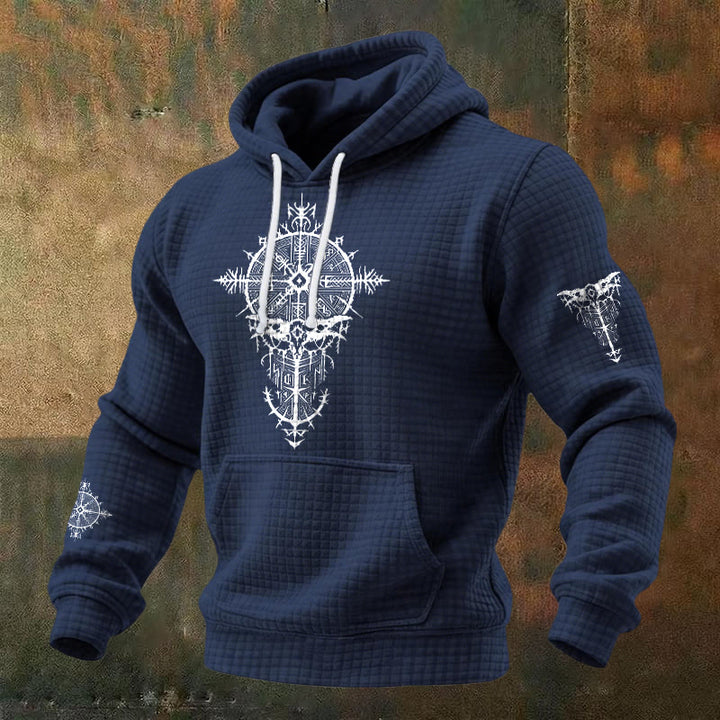 WorldNorse Norse Rune Geometric Waffle Hoodie - Blue - US/UK/AU48，EU58 (4XL) - image 4