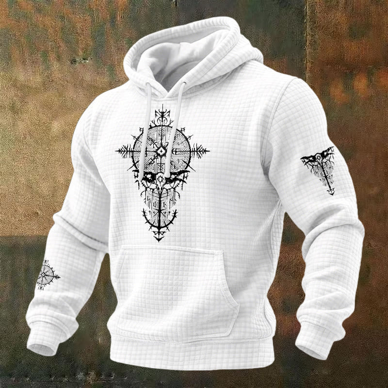 WorldNorse Norse Rune Geometric Waffle Hoodie - White - US/UK/AU48，EU58 (4XL) - image 2