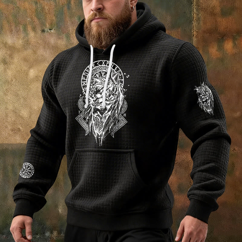 WorldNorse Norse Fenrir Totem Waffle Hoodie - image 1