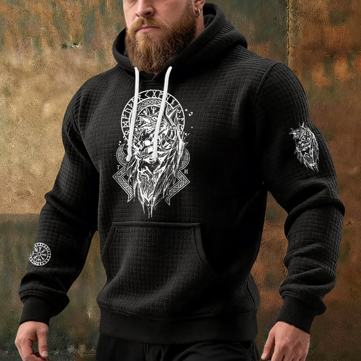 WorldNorse Norse Fenrir Totem Waffle Hoodie - image 1