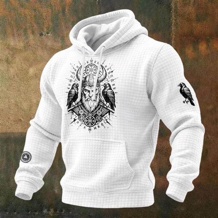 WorldNorse Norse Huginn & Muninn Waffle Hoodie - White - US/UK/AU48，EU58 (4XL) - image 2