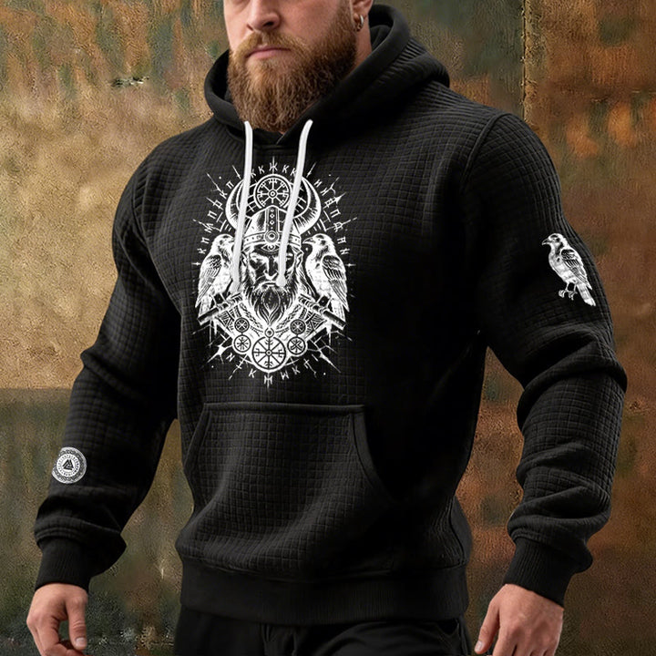 WorldNorse Norse Huginn & Muninn Waffle Hoodie - image 1